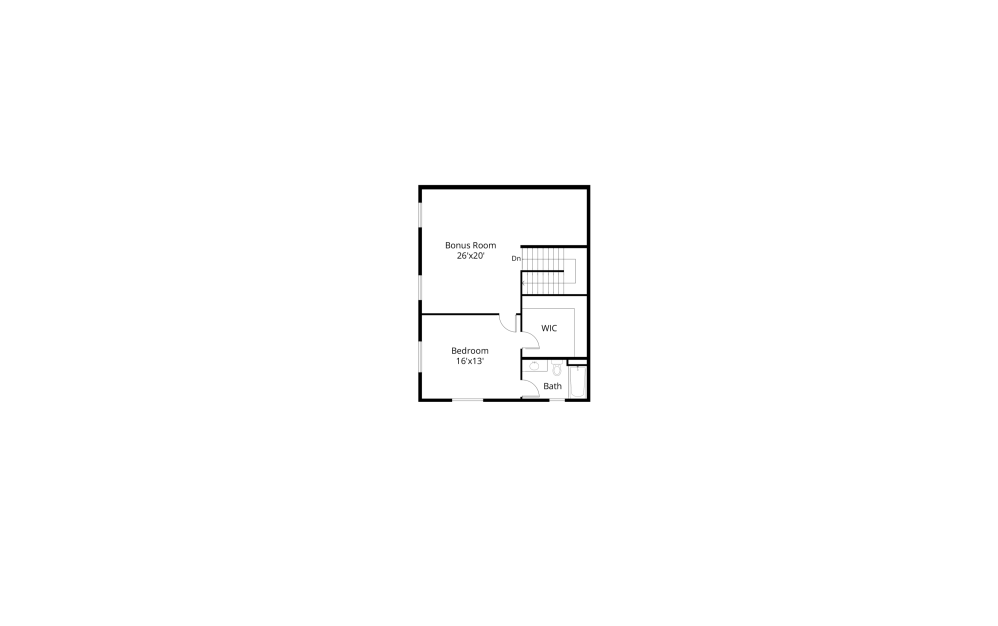 Second level of the Willow features a bedroom suite and expansive bonus room